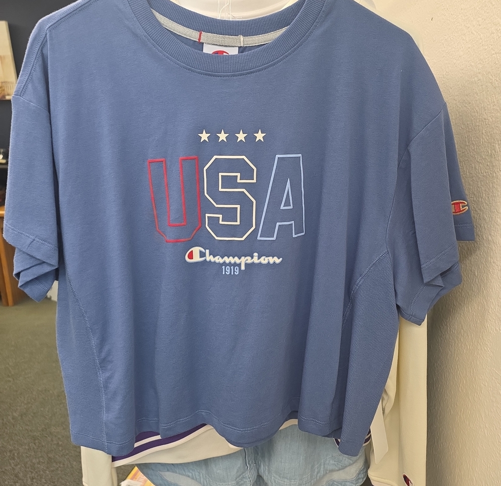 Champion Womens USA Graphic Short-Sleeve Tee - Blue
